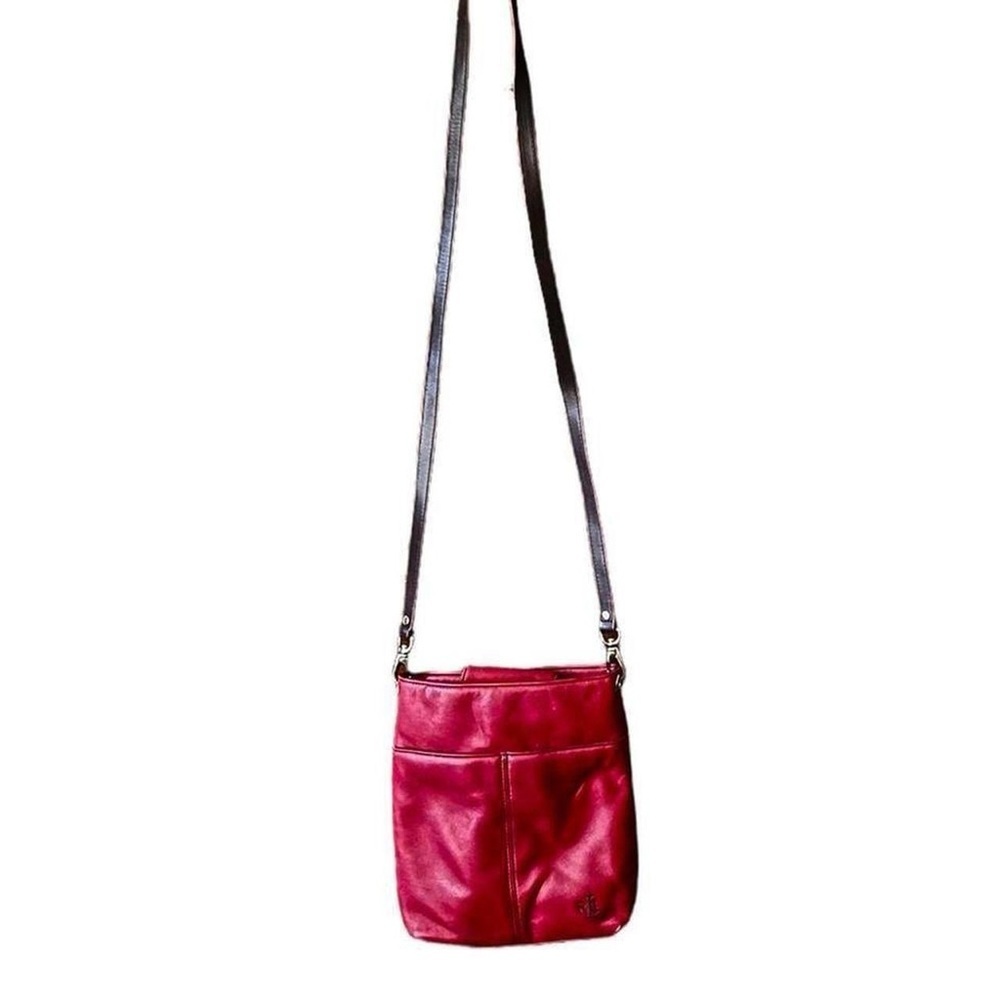 Vintage Ralph Lauren Dark Red soft  faux leather Cross body handbag